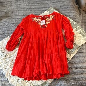 NWT Free People Poppy Floral Embroidered Dress
